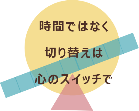 時間ではなく切り替えは心のスイッチで